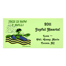 Whitewater Kayak Roll Customized Photo Card