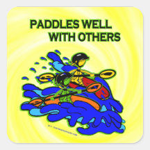 Whitewater Paddles Well With Others Sticker