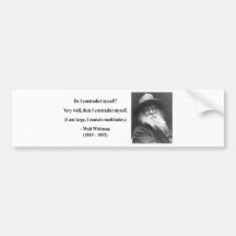 Whitman Quote 6b Bumper Sticker