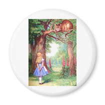 "WHO ARE YOU?" THE CHESHIRE CAT ASKS ALICE.