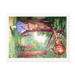 "WHO ARE YOU?" THE CHESHIRE CAT ASKS ALICE. postcards