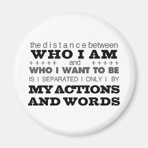 Who I Am Grey Fridge Magnet