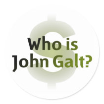 Who Is John Galt? Money Symbol Round Sticker