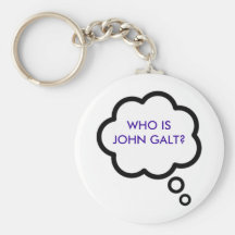 WHO IS JOHN GALT? Thought Cloud Keychain