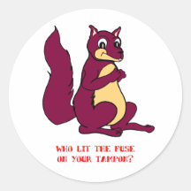 Who lit the fuse on your tampon? round stickers