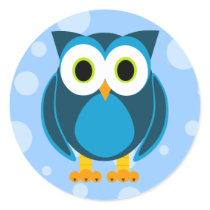 Who? Mr. Owl Cartoon Round Sticker
