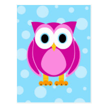 Who? Mrs. Owl Cartoon Post Card