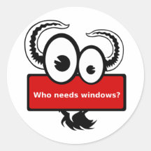 Who needs windows - red autocolantes redondos
