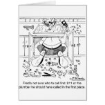 Who To Call 1st: 911 or a Plumber Greeting Card