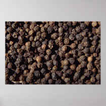 Whole black pepper corns posters