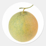 Whole musk melon round stickers