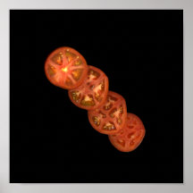 Whole Sliced Tomato angled Posters