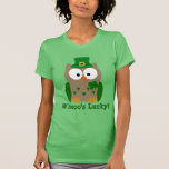 Whooo's Lucky St. Patrick's Day Owl Tshirts