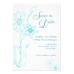 Whoopsie Daisy Simple Aqua Blue Save the Date Invitations