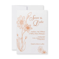 Whoopsie Daisy Simple Orange Save the Date Custom Announcements
