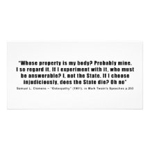 Whose Property is My Body by Samuel Clemens Photo Card Template