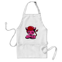 wht_Girly_Devil_Cartoon Apron