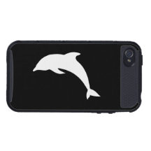 Whtie Dolphin Silhouette Cover For iPhone 4