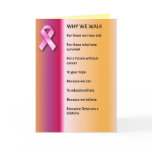 Why We Walk for a Cure Card