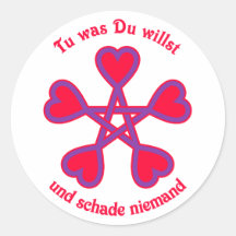 Wicca Hexen witches Tu was Du willst Runde Aufkleber