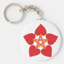 Wicca Pentagramm Herzen pentacle hearts Schlüsselband