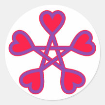 Wicca Pentagramm Herzen pentacle hearts Sticker