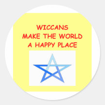 wicca round stickers