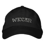 Wiccan Embroidered Hat - Silver Text