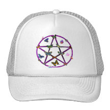 Wiccan Star and Butterflies Hats