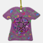 Wiccan Star and Butterflies Christmas Tree Ornaments