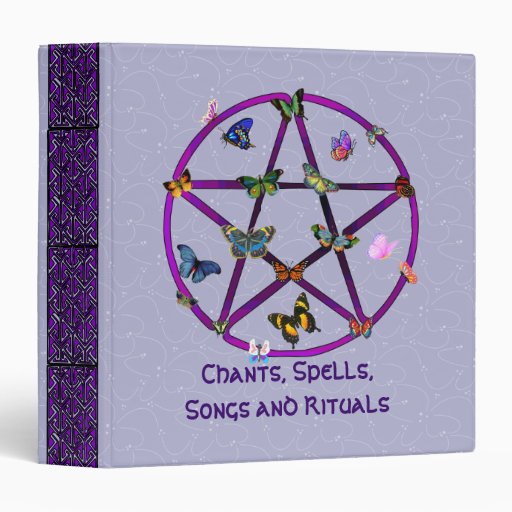 Wiccan Star and Butterflies Vinyl Binders
