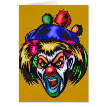 Wicked Evil Clown Greeting Cards