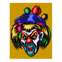 Wicked Evil Clown Postcard