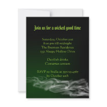 Wicked green ske Halloween gothic invitation