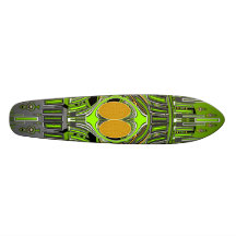 Wicked superfly skate in green yellow oldschool custom skate board