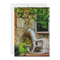 Wicker Rocking Chair on Porch