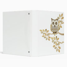 Wide Eyes Owl in Tree Binder