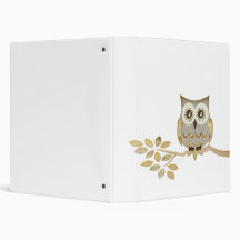 Wide Eyes Owl in Tree Binder