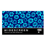 Widescreen 239 - Cyan and Navy Floral Business Card