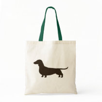 Wiener Dog Silhouette (Short Haired Dachshund) Bags