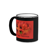 Wife Anniversary Orange Azaleas Mugs