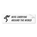 Wife Carrying Bumper Sticker bumper stickers