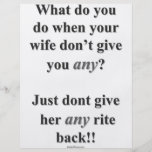 Wife Dont Get Any Full Colour Flyer
