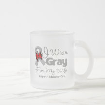 Wife - Grey Ribbon Awareness Mugs