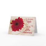 Wife on 25th wedding anniversary, a daisy flower greeting card