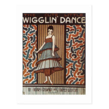 Wigglin' Dance Vintage Songbook Cover Postcard