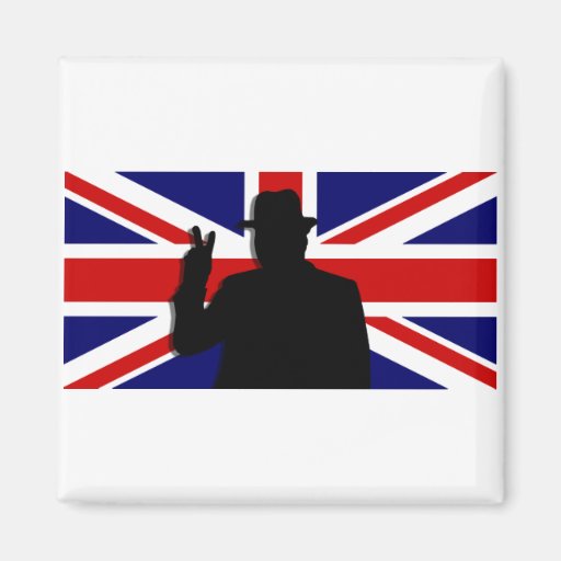 Wiinston Churchill British bulldog Fridge Magnets