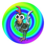 Wild and Crazy Rooster Sticker