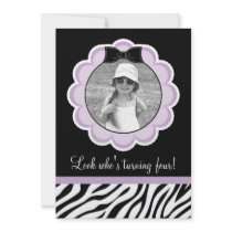 Wild and Fun Zebra Birthday Party Invitation