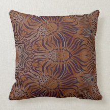 wild animal batik kaleidoscope design pillow